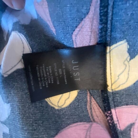 Just Floral Print Palazzo Pants Woman’s Sz L Loose Wide Leg Garden girl - Picture 8 of 10